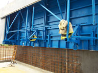 Room form shutter being craned into position
