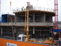 Casting of concrete slab on room form build